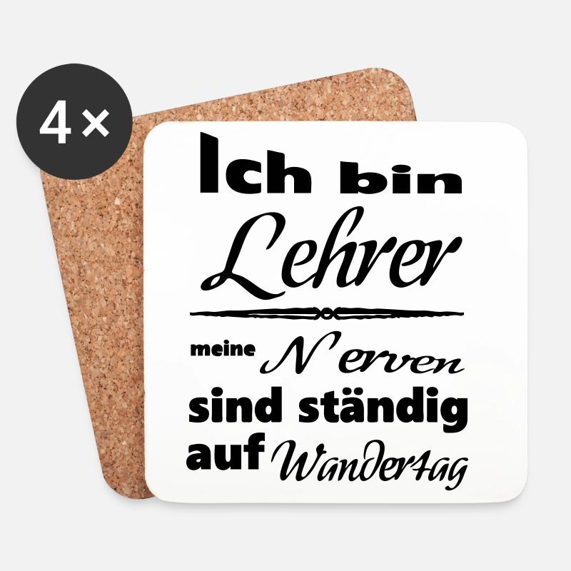 Lehrer Spruch Lehrer Schule Beruf Geschenk - Untersetzer (4er-Set) - Weiß