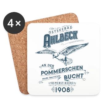 Ostseebad Ahlbeck - Untersetzer (4er-Set) - Weiß - Vorne