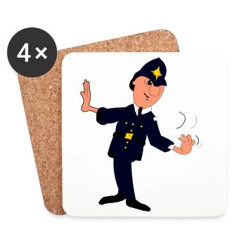 Dapper Police Parade Pose - Coasters (set of 4) - white - Front