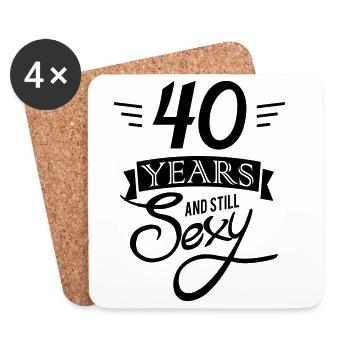 40 years and still sexy - Coasters (set of 4) - white - Front