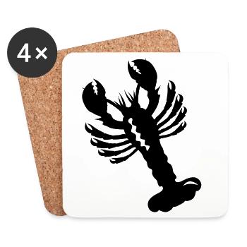 a lobster - Coasters (set of 4) - white - Front