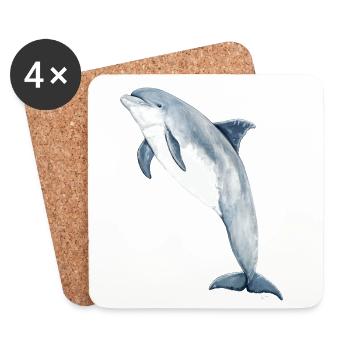 Bottlenose dolphin - Bottlenose dolphin - Grand dauphin - Coasters (set of 4) - white - Front
