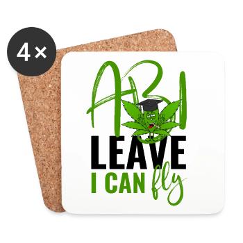Abi Leave I Can Fly - Abitur  - Untersetzer (4er-Set) - Weiß - Vorne