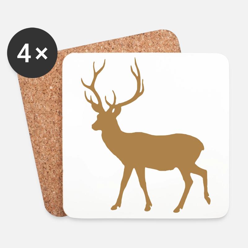 Deer - Coasters (set of 4) - white