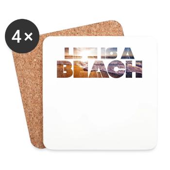 Life is a Beach - Summer / Sun / Beach - Coasters (set of 4) - white - Front