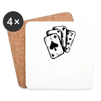 Jeu de cartes - Dessous de verre (lot de 4) - blanc - Devant