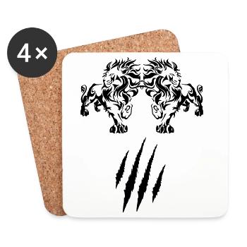 Lion - Dessous de verre (lot de 4) - blanc - Devant