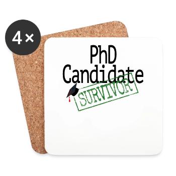 Promotion zum Doktor / PhD Candidate Survivor / Dr - Coasters (set of 4) - white - Front