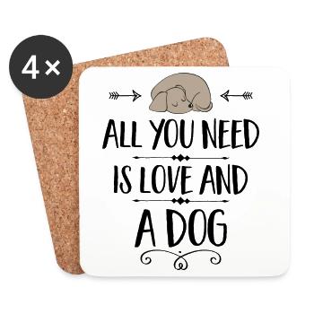 dog - Coasters (set of 4) - white - Front