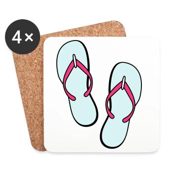 flip flops sommer beach strand party - Untersetzer (4er-Set) - Weiß - Vorne