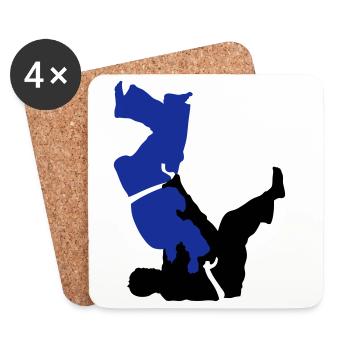 judo - Dessous de verre (lot de 4) - blanc - Devant