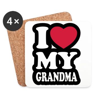 I love my grandma - Coasters (set of 4) - white - Front