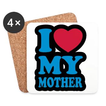 I love my mother - Untersetzer (4er-Set) - Weiß - Vorne