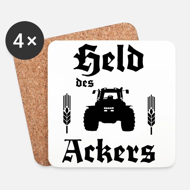 Held des Ackers Trecker - Untersetzer (4er-Set) - Weiß