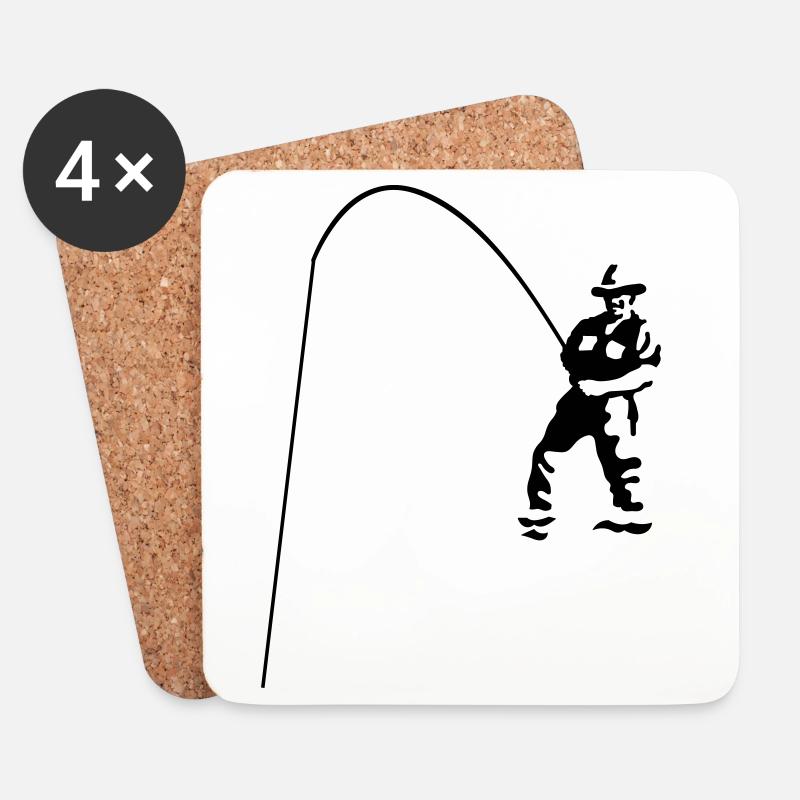 Angler - Untersetzer (4er-Set) - Weiß