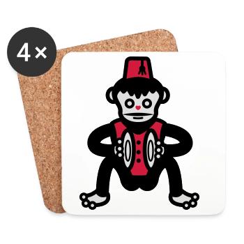 singe singe singes singe - Dessous de verre (lot de 4) - blanc - Devant