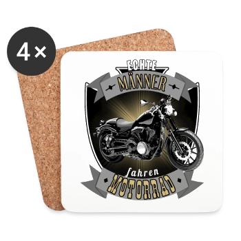 Les vrais maenner conduisent une moto avec cadre - Dessous de verre (lot de 4) - blanc - Devant