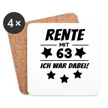 Pension de retraite à 63 ans - Dessous de verre (lot de 4) - blanc - Devant