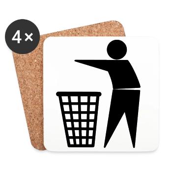 trash - Untersetzer (4er-Set) - Weiß - Vorne
