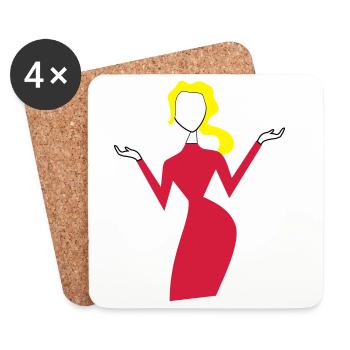 frau - Untersetzer (4er-Set) - Weiß - Vorne