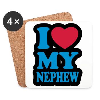 I love my nephew - Ich liebe meinen Neffen - Untersetzer (4er-Set) - Weiß - Vorne