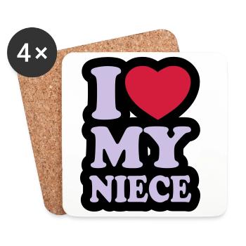 I love my niece - Ich liebe meine Nichte - Untersetzer (4er-Set) - Weiß - Vorne