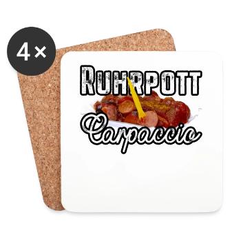 Currywurst Ruhrpott Carpaccio Bratwurst Geschenk - Untersetzer (4er-Set) - Weiß - Vorne