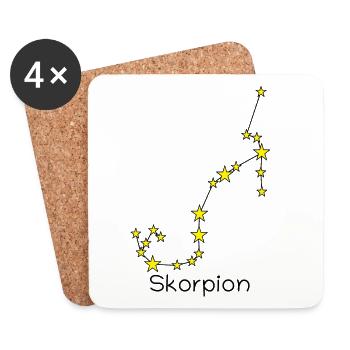 Sternzeichen Skorpion - Untersetzer (4er-Set) - Weiß - Vorne