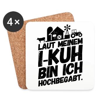 Landwirt Bauer Landwirtschaft Sprüche IQ - Untersetzer (4er-Set) - Weiß - Vorne