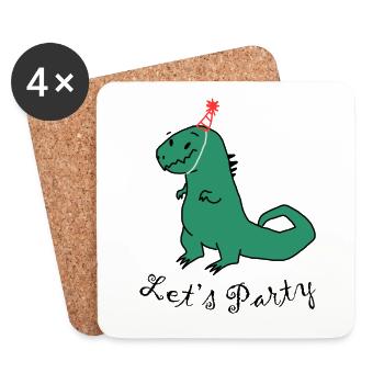 Party Dino T-Rex - Dessous de verre (lot de 4) - blanc - Devant
