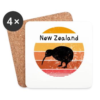 New Zealand - Dessous de verre (lot de 4) - blanc - Devant