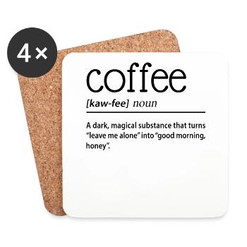 Coffee A Dark Magical Substance - Untersetzer (4er-Set) - Weiß - Vorne
