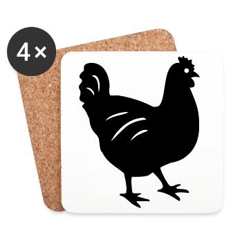 chicken - Coasters (set of 4) - white - Front