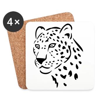 leopard - Coasters (set of 4) - white - Front