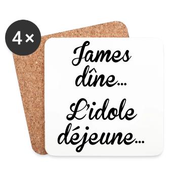James dîne, l'idole déjeune - Dessous de verre (lot de 4) - blanc - Devant