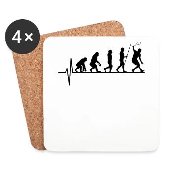 Squash Player Evolution - Coasters (set of 4) - white - Front