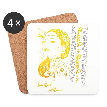 Femme indienne - Dessous de verre (lot de 4) - blanc - Devant
