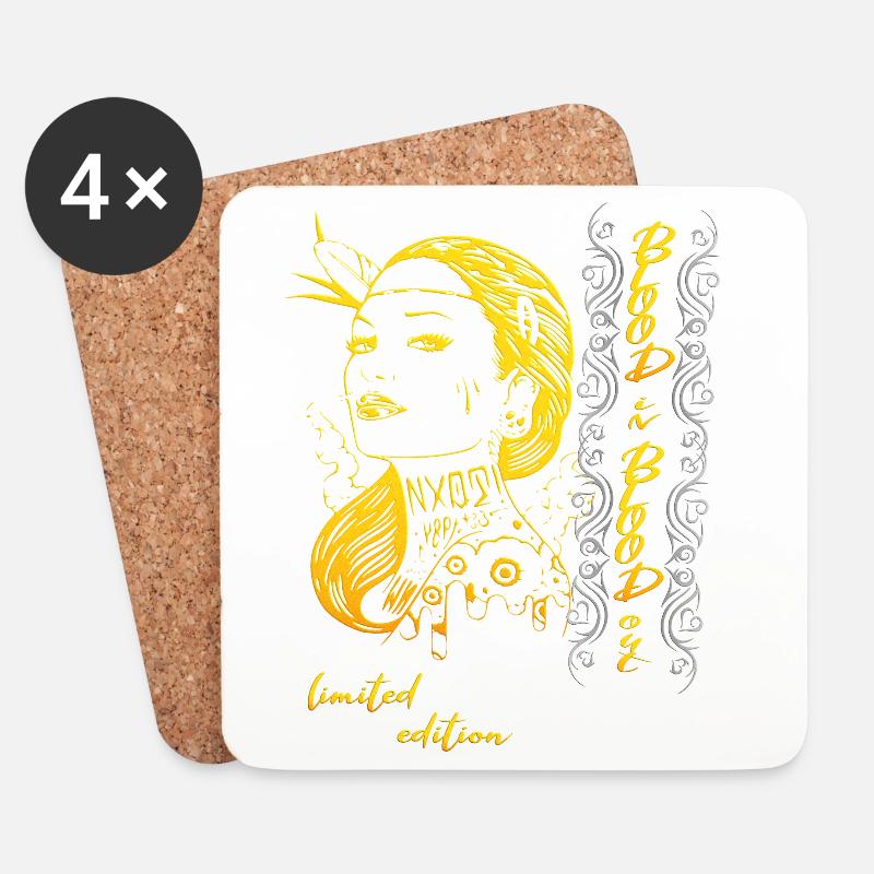Indianer Frau - Untersetzer (4er-Set) - Weiß