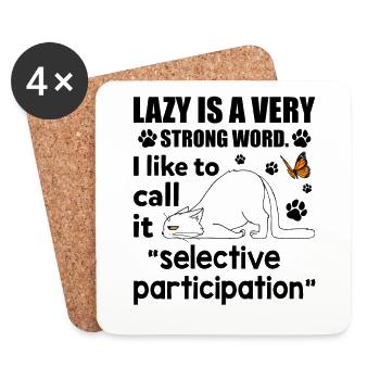 Strong Word I Like To Call Selective Participation - Untersetzer (4er-Set) - Weiß - Vorne