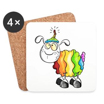 Mignon Sheep - Dessous de verre (lot de 4) - blanc - Devant