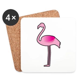 Chemise Flamingo Femme / Fille - Dessous de verre (lot de 4) - blanc - Devant