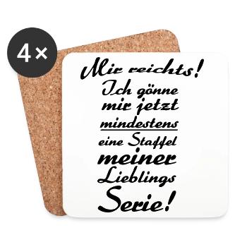 Lieblingsserie Serie TV Spruch Fan Geschenk - Untersetzer (4er-Set) - Weiß - Vorne