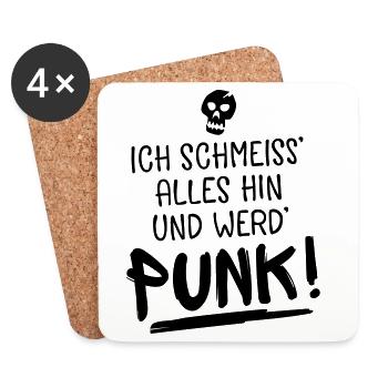 punk spruch humor - Untersetzer (4er-Set) - Weiß - Vorne