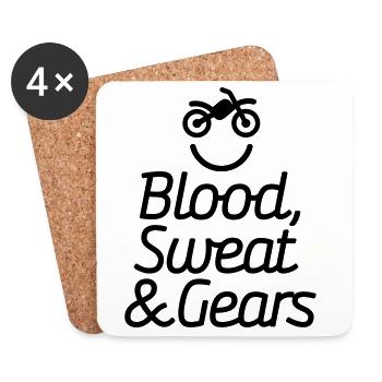 Blood sweat & gears - Motocross - Motorcycle - Coasters (set of 4) - white - Front