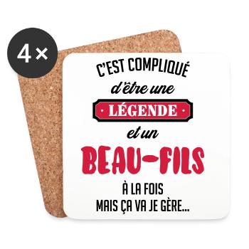 belle-fille / beau-fils / beau fils / belle fille - Dessous de verre (lot de 4) - blanc - Devant