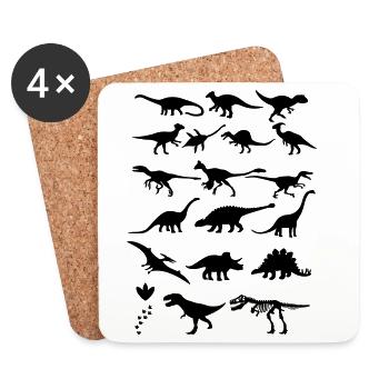 Dinosaurs - Coasters (set of 4) - white - Front