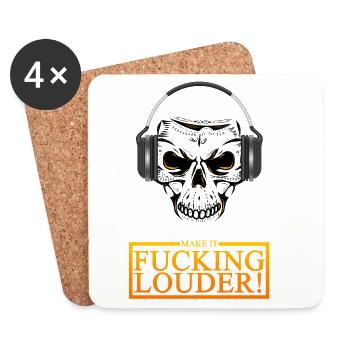 Skull Headphones Blast - Untersetzer (4er-Set) - Weiß - Vorne