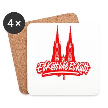 Et Kütt Wie Et Kütt Kölsches Grundgesetz Köln - Untersetzer (4er-Set) - Weiß - Vorne