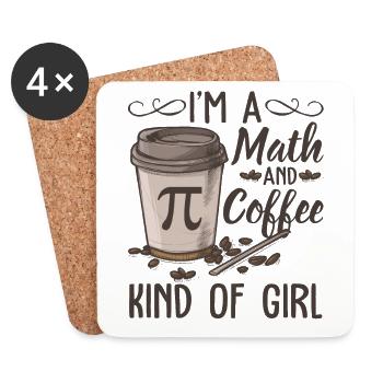 I'm A Math And Coffee Kind Of Girl Funny Gift - Untersetzer (4er-Set) - Weiß - Vorne