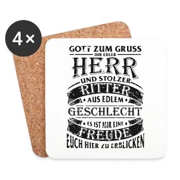 Ritter - edel - Majestät - Untersetzer (4er-Set) - Weiß - Vorne